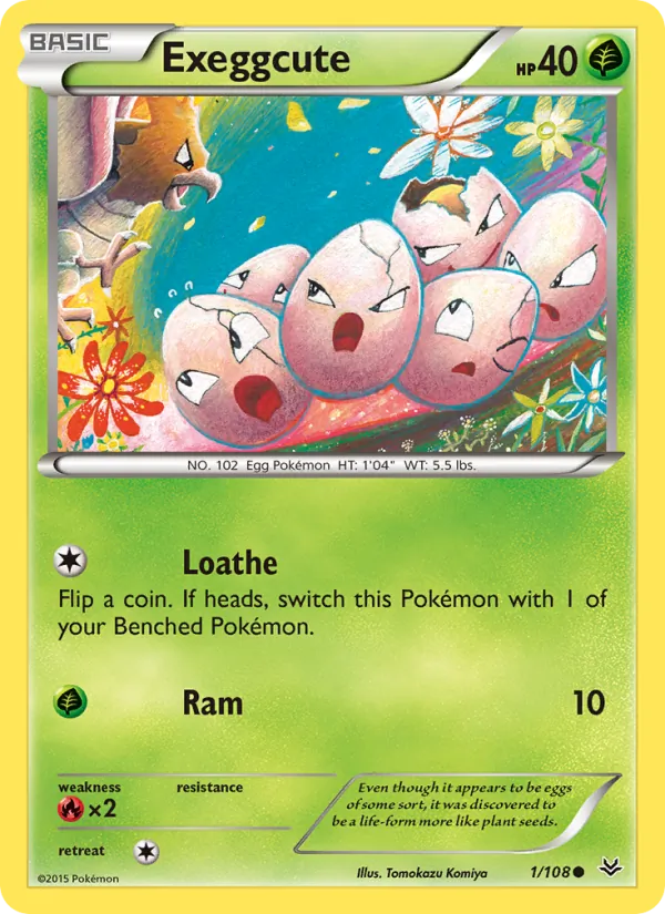 Exeggcute — Roaring Skies #1 (Pokémon TCG card)