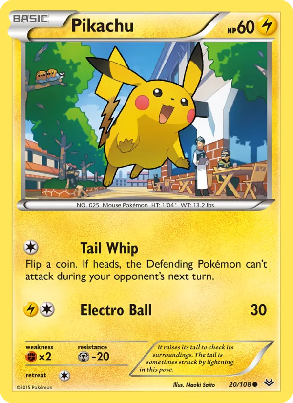 Pikachu — Roaring Skies #20 (Pokémon TCG card)