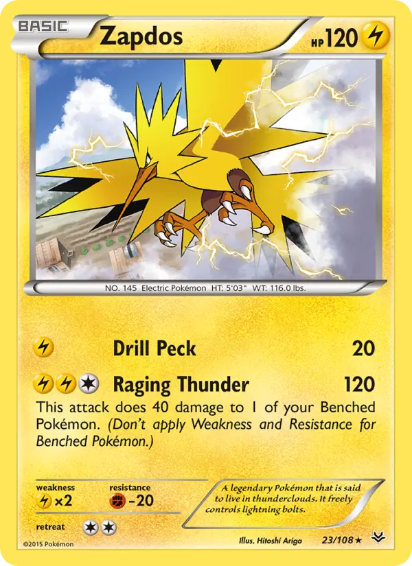Zapdos — Roaring Skies #23 (Pokémon TCG card)