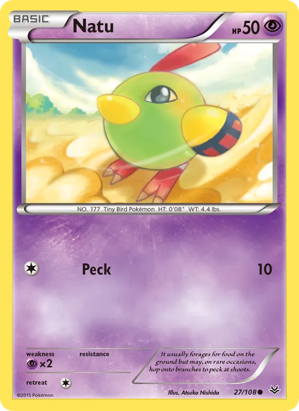 Natu — Roaring Skies #27 (Pokémon TCG card)