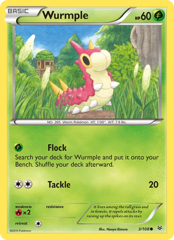 Wurmple — Roaring Skies #3 (Pokémon TCG card)