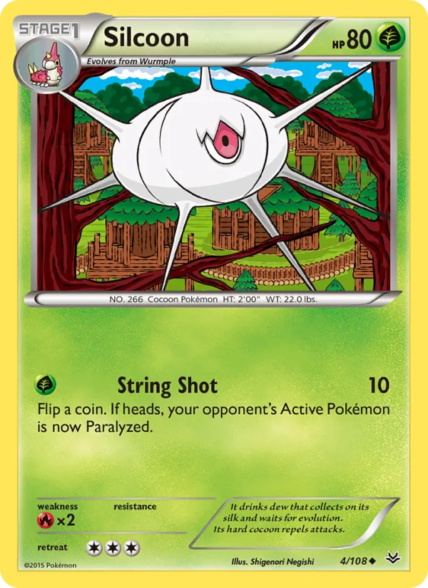 Silcoon — Roaring Skies #4 (Pokémon TCG card)