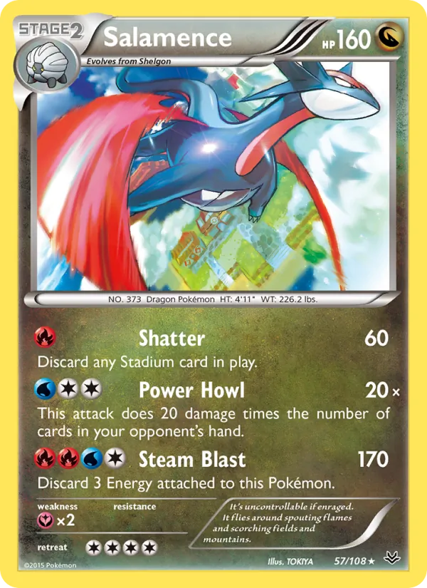 Salamence — Roaring Skies #57 (Pokémon TCG card)