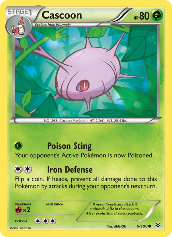 Cascoon — Roaring Skies #6 (Pokémon TCG card)