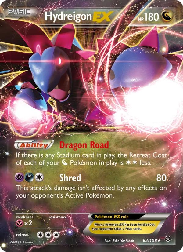 Hydreigon EX — Roaring Skies #62 (Pokémon TCG card)