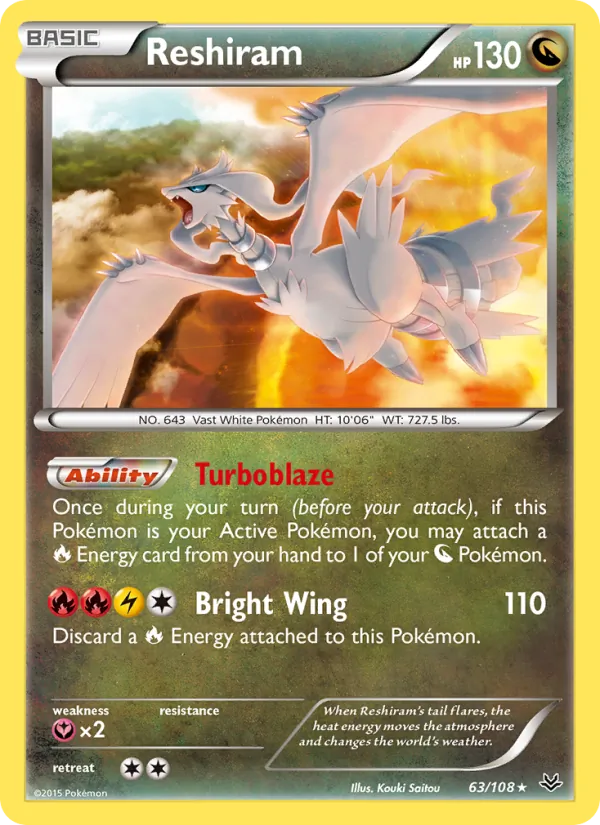Reshiram — Roaring Skies #63 (Pokémon TCG card)
