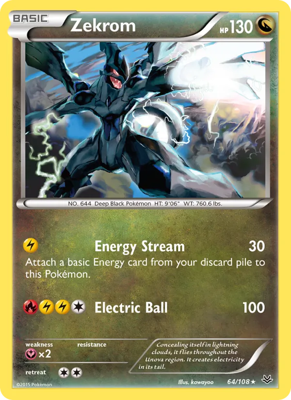 Zekrom — Roaring Skies #64 (Pokémon TCG card)