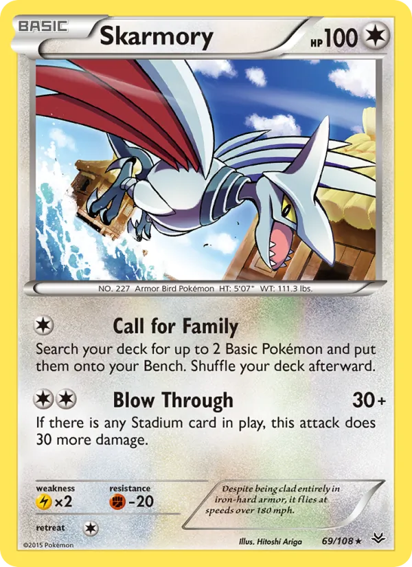 Skarmory — Roaring Skies #69 (Pokémon TCG card)