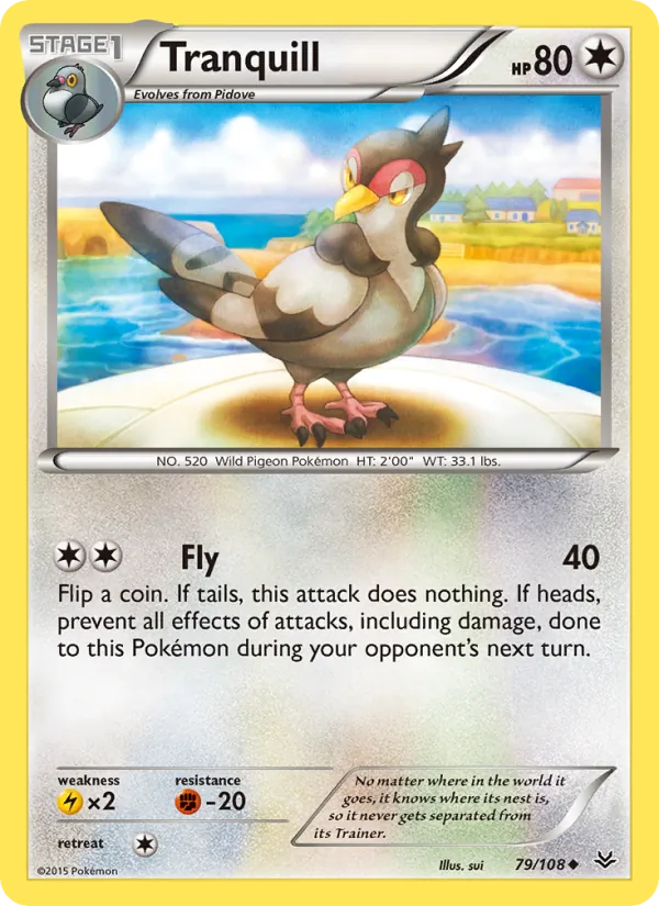 Tranquill — Roaring Skies #79 (Pokémon TCG card)