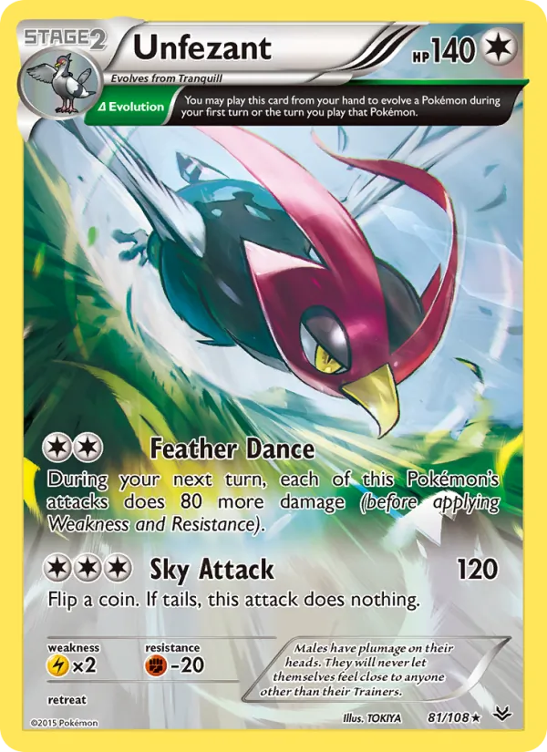 Unfezant — Roaring Skies #81 (Pokémon TCG card)