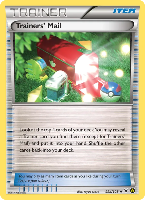 Trainers' Mail — Roaring Skies #92 (Pokémon TCG card)