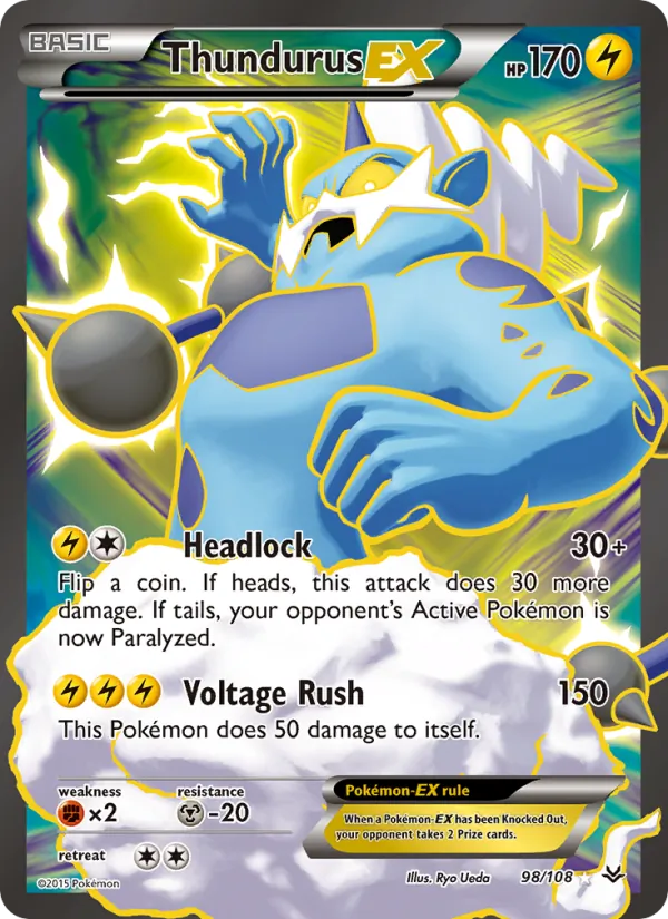 Thundurus EX — Roaring Skies #98 (Pokémon TCG card)