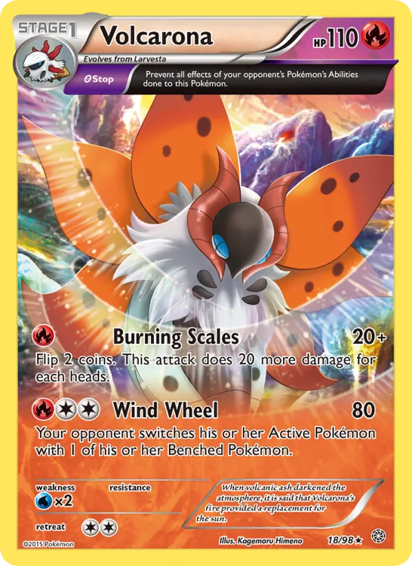 Volcarona — Ancient Origins #18 (Pokémon TCG card)