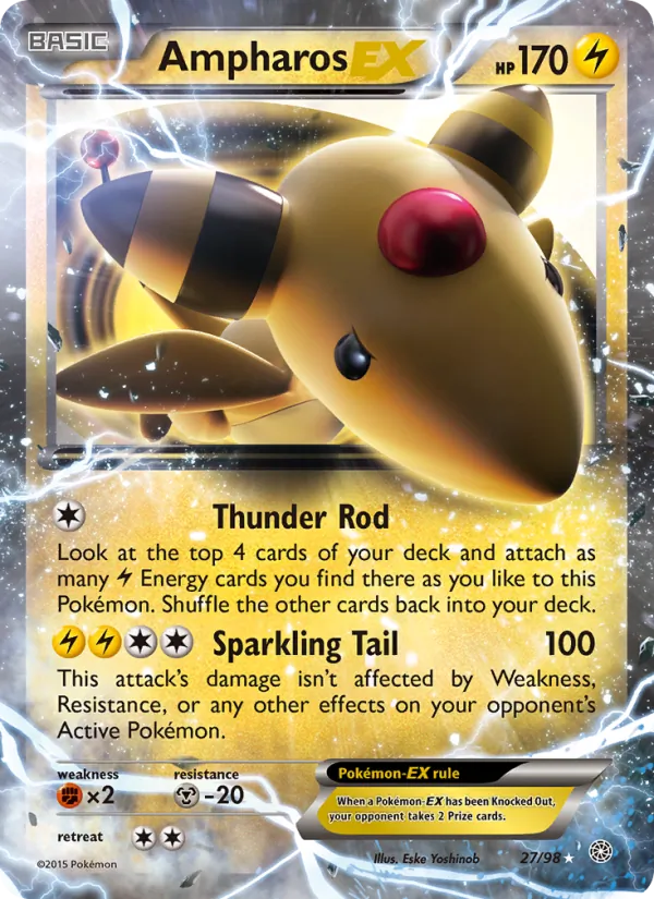 Ampharos EX — Ancient Origins #27 (Pokémon TCG card)