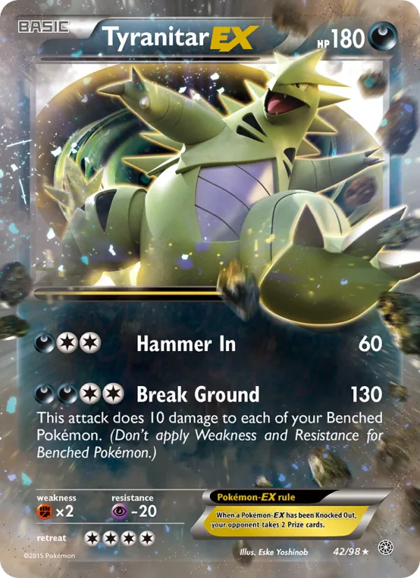 Tyranitar EX — Ancient Origins #42 (Pokémon TCG card)