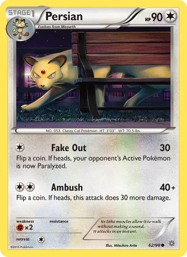 Persian — Ancient Origins #62 (Pokémon TCG card)