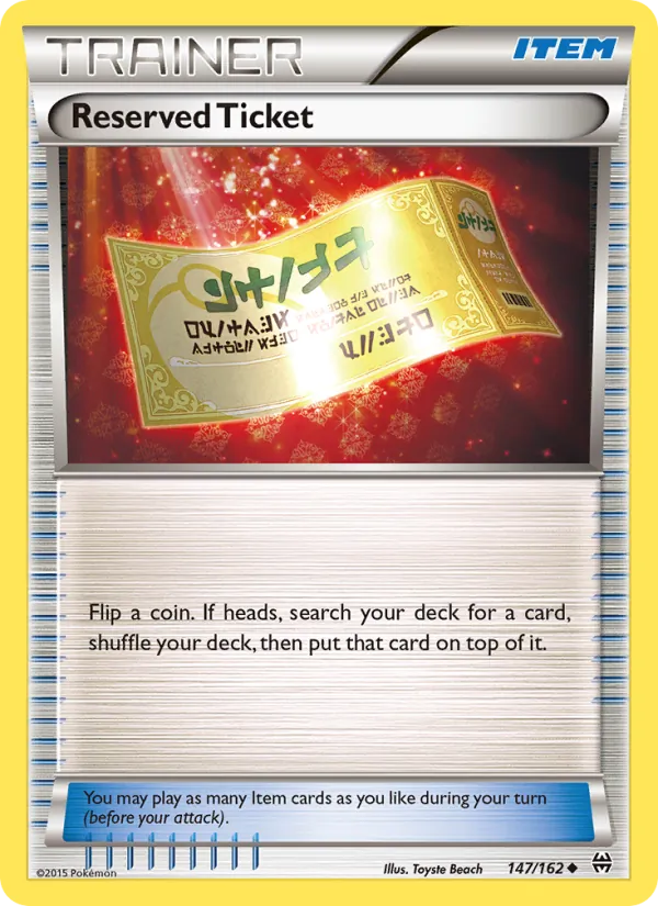Reserved Ticket — BREAKthrough #147 (Pokémon TCG card)