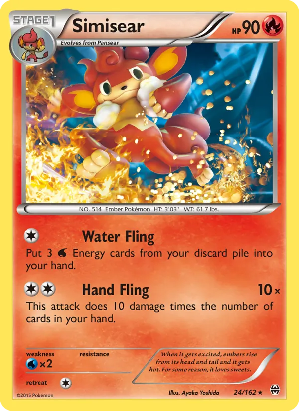 Simisear — BREAKthrough #24 (Pokémon TCG card)