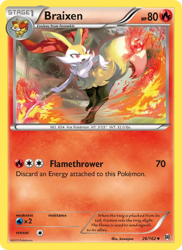Braixen — BREAKthrough #26 (Pokémon TCG card)