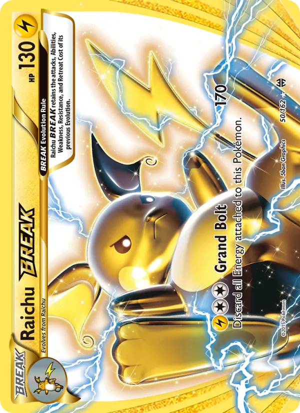 Raichu BREAK — BREAKthrough #50 (Pokémon TCG card)