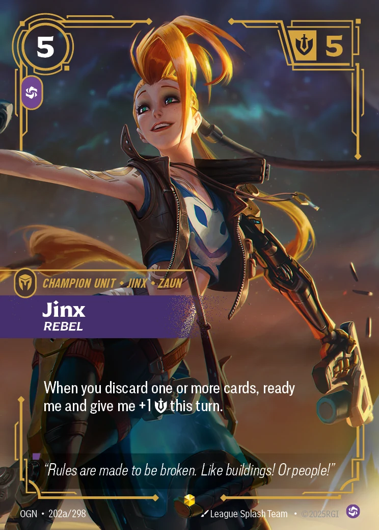 Jinx - Rebel (Alternate Art) (Origins #202)