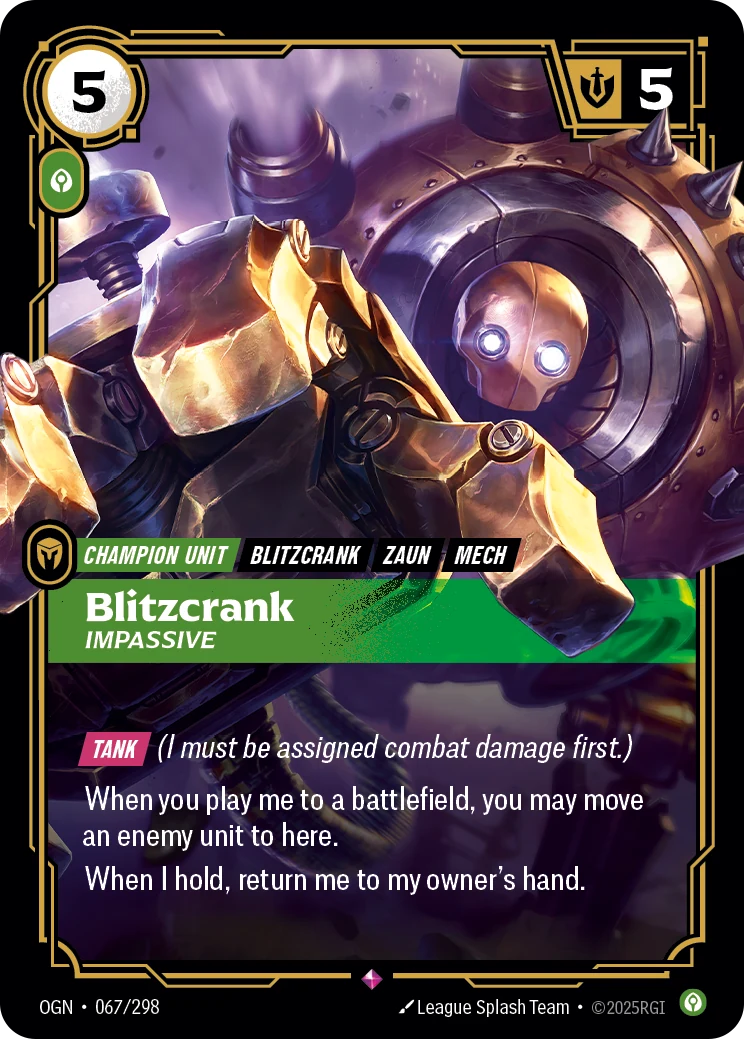 Blitzcrank - Impassive (Riftbound Organized Play Promotional Cards #67)