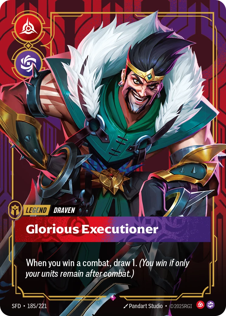 Draven - Glorious Executioner (Metal) (Riftbound Organized Play Promotional Cards #185)