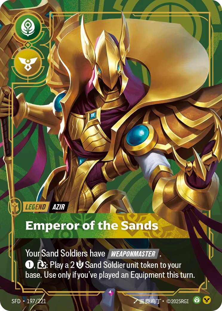 Azir - Emperor of the Sands (Metal) (Riftbound Organized Play Promotional Cards #197)