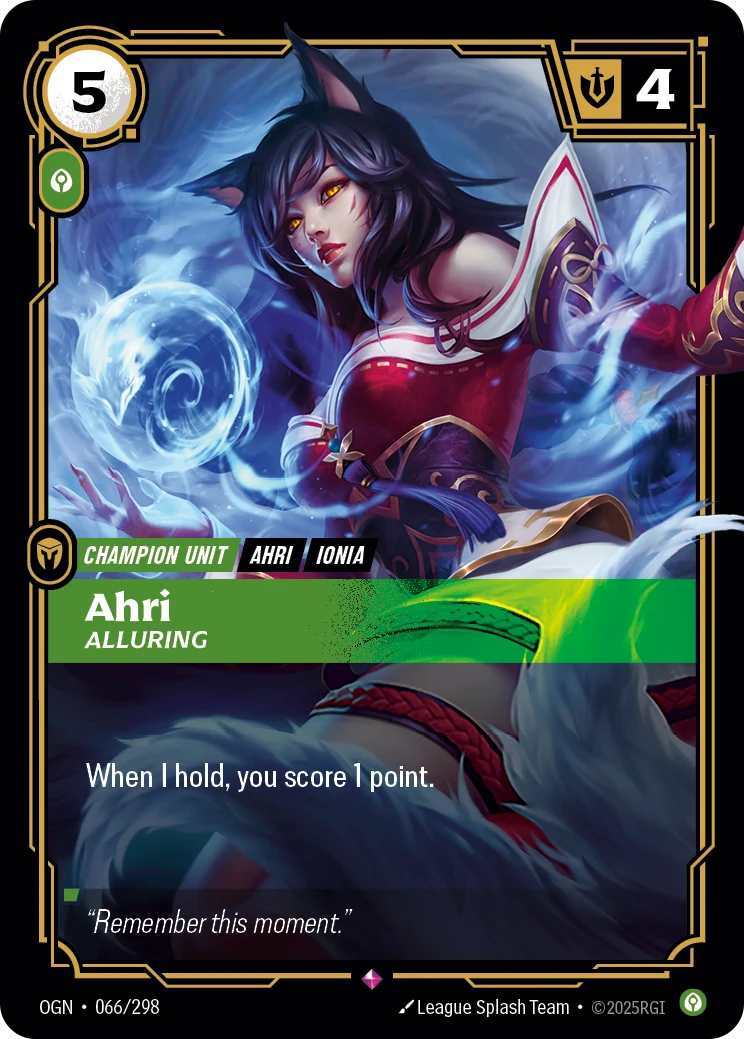 Ahri - Alluring (Launch Exclusive) (Riftbound Promotional Cards #66)