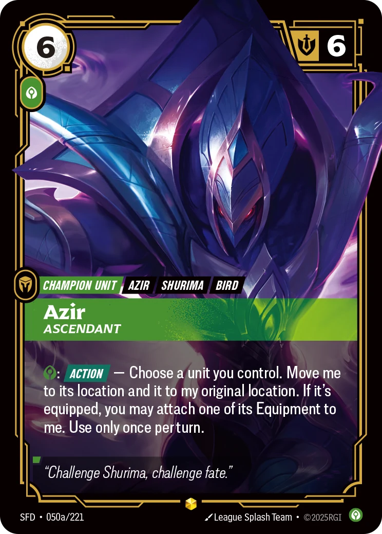Azir - Ascendant (Alternate Art) (Spiritforged #50)