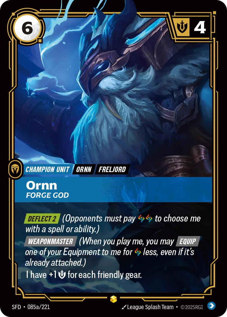 Ornn - Forge God (Alternate Art) (Spiritforged #85)