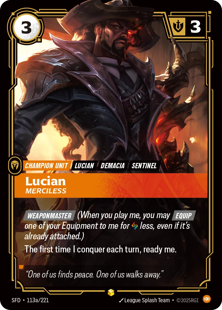 Lucian - Merciless (Alternate Art) (Spiritforged #113)