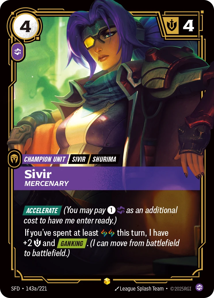 Sivir - Mercenary (Alternate Art) (Spiritforged #143)