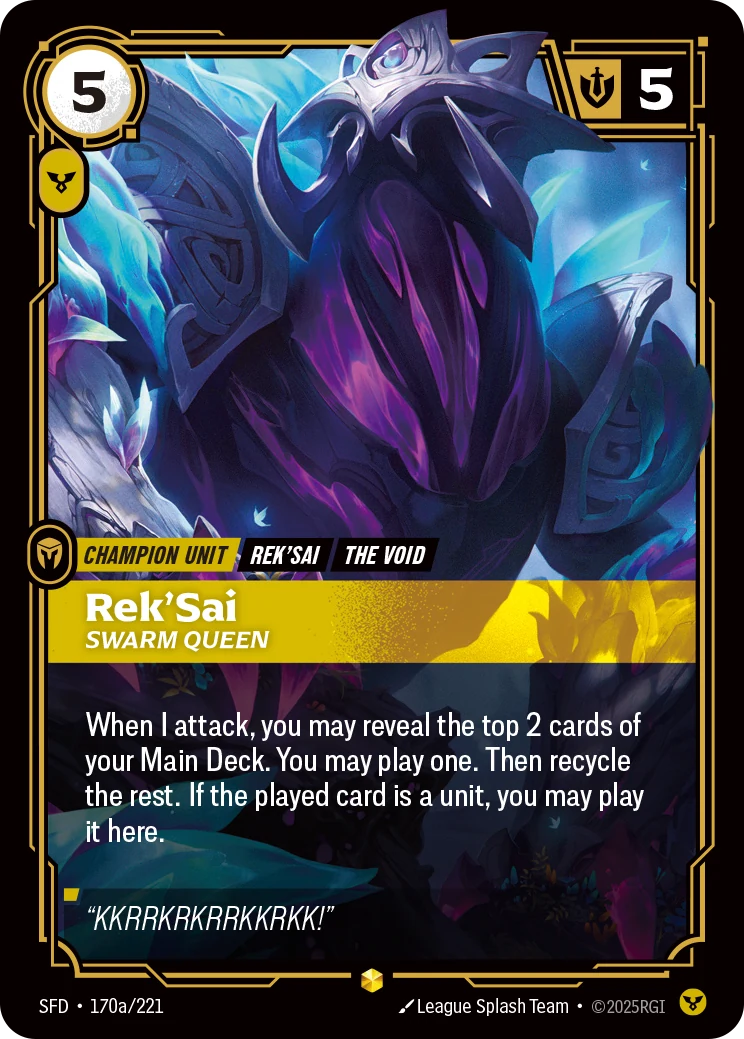 Rek'Sai - Swarm Queen (Alternate Art) (Spiritforged #170)