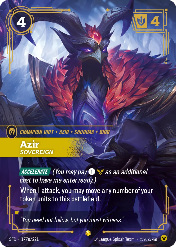 Azir - Sovereign (Alternate Art) (Spiritforged #177)