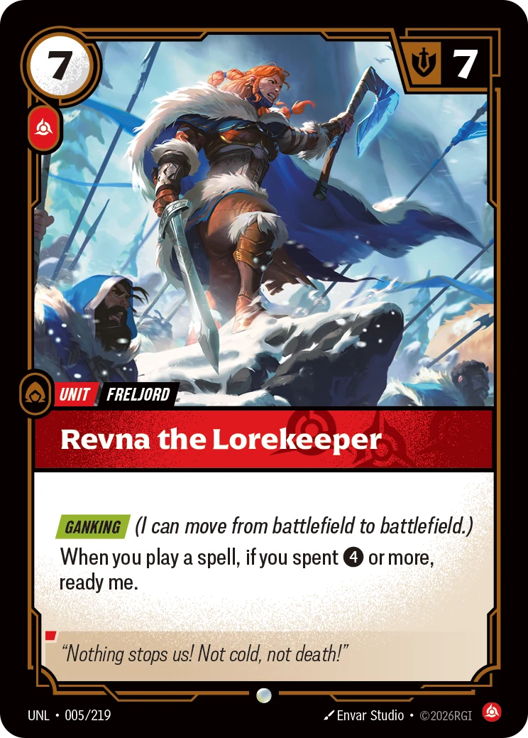 Revna the Lorekeeper — Unleashed #5 (Riftbound card)