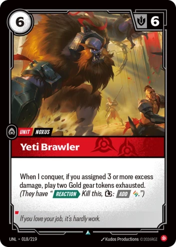 Yeti Brawler — Unleashed #18 (Riftbound card)