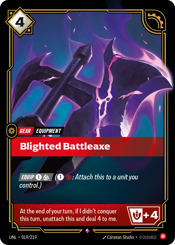 Blighted Battleaxe — Unleashed #19 (Riftbound card)