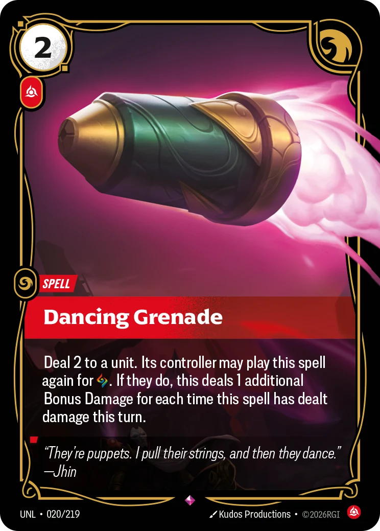 Dancing Grenade — Unleashed #20 (Riftbound card)