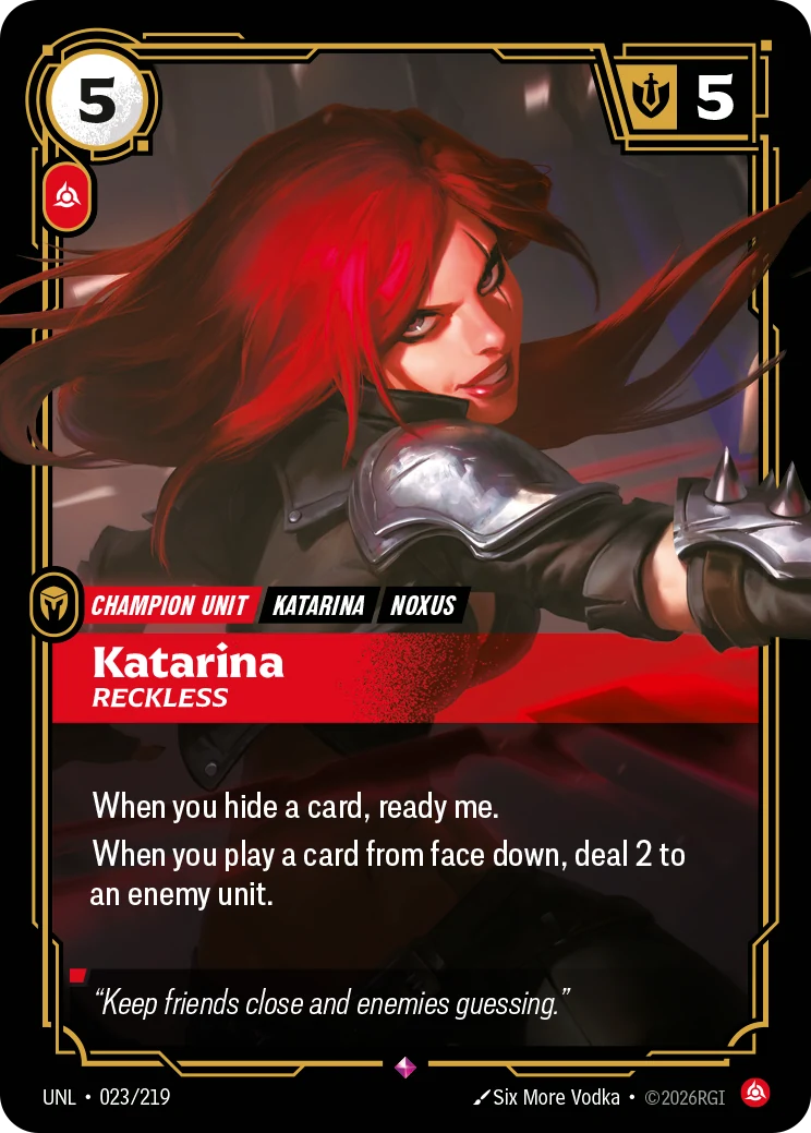 Katarina - Reckless — Unleashed #23 (Riftbound card)