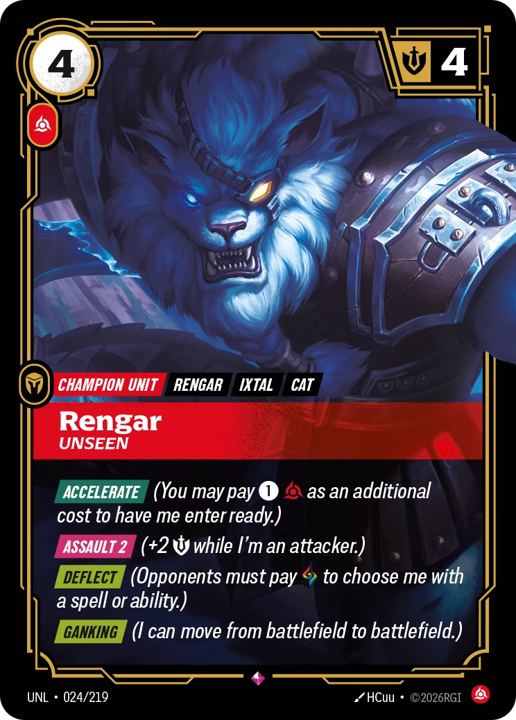 Rengar - Unseen — Unleashed #24 (Riftbound card)