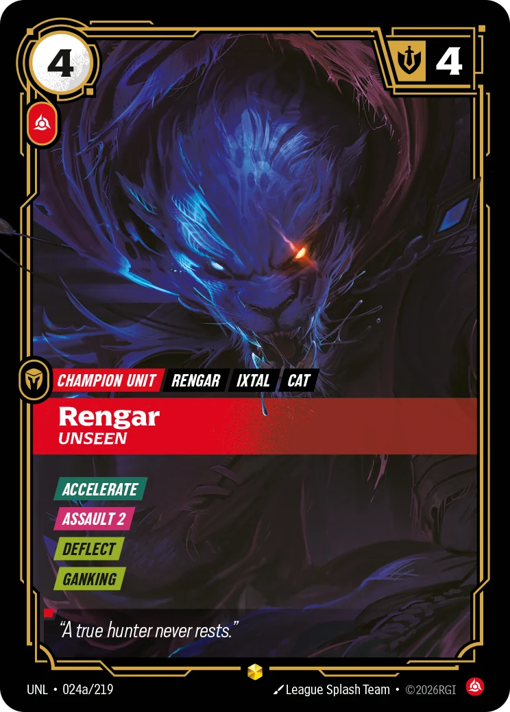 Rengar - Unseen (Alternate Art) (Unleashed #24)