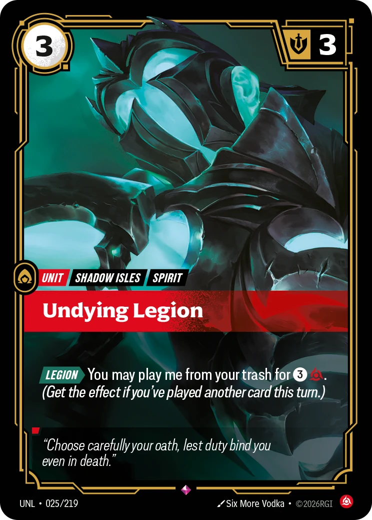 Undying Legion — Unleashed #25 (Riftbound card)