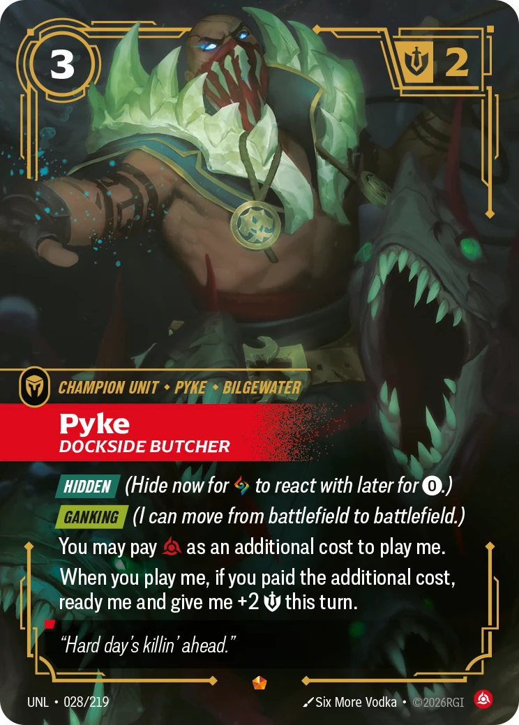 Pyke - Dockside Butcher — Unleashed #28 (Riftbound card)