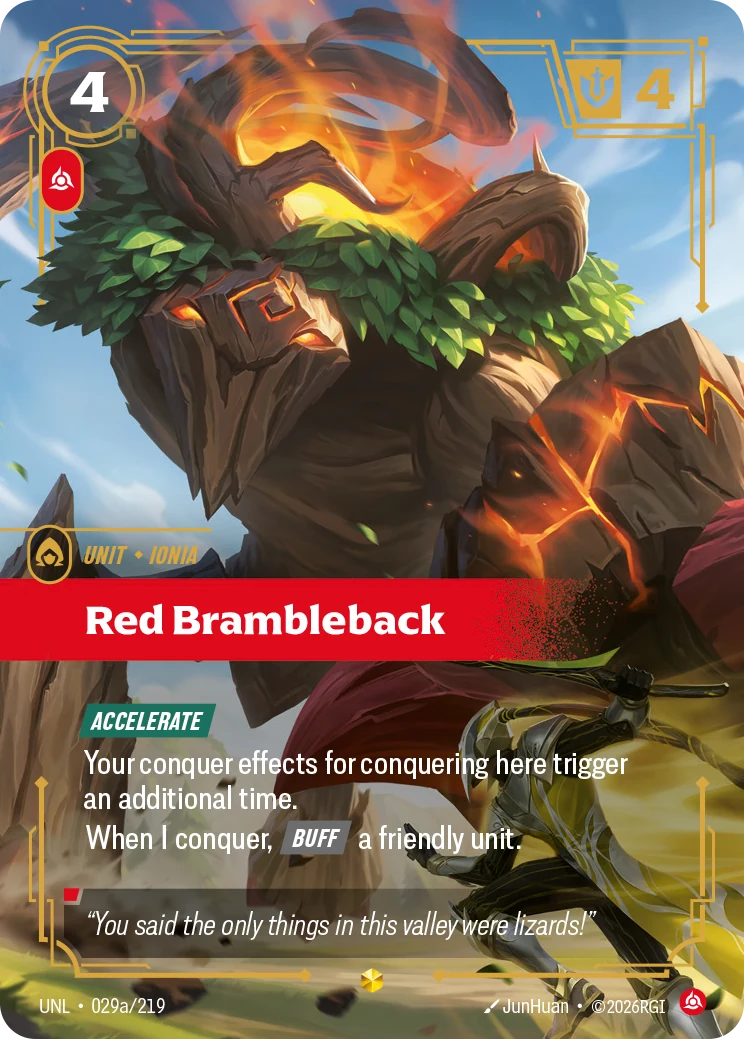 Red Brambleback (Alternate Art) — Unleashed #29 (Riftbound card)