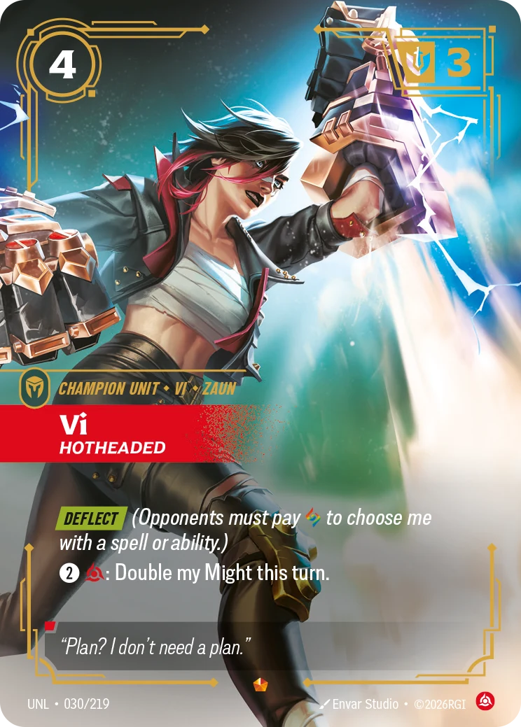 Vi - Hotheaded — Unleashed #30 (Riftbound card)