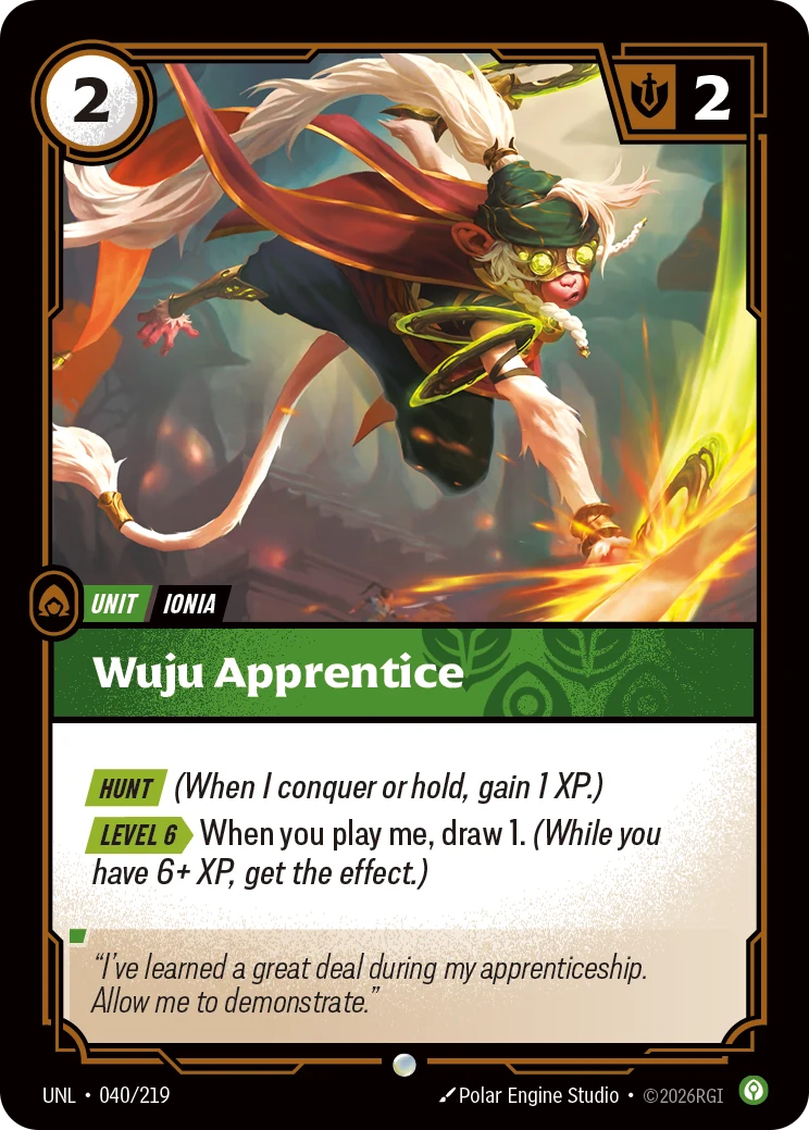 Wuju Apprentice — Unleashed #40 (Riftbound card)