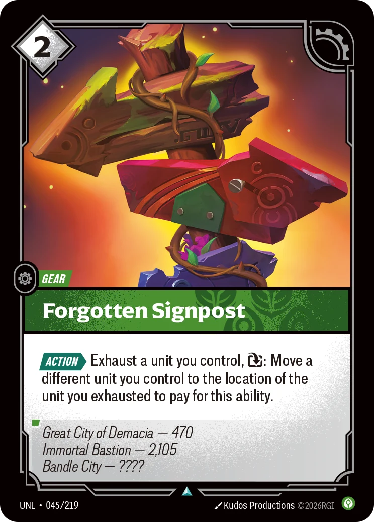 Forgotten Signpost — Unleashed #45 (Riftbound card)