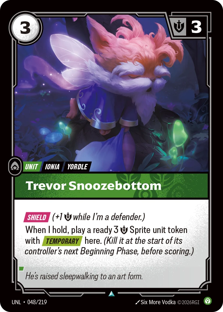 Trevor Snoozebottom — Unleashed #48 (Riftbound card)