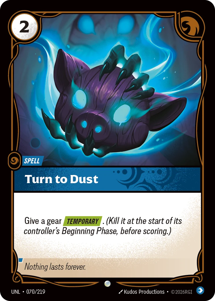Turn to Dust — Unleashed #70 (Riftbound card)
